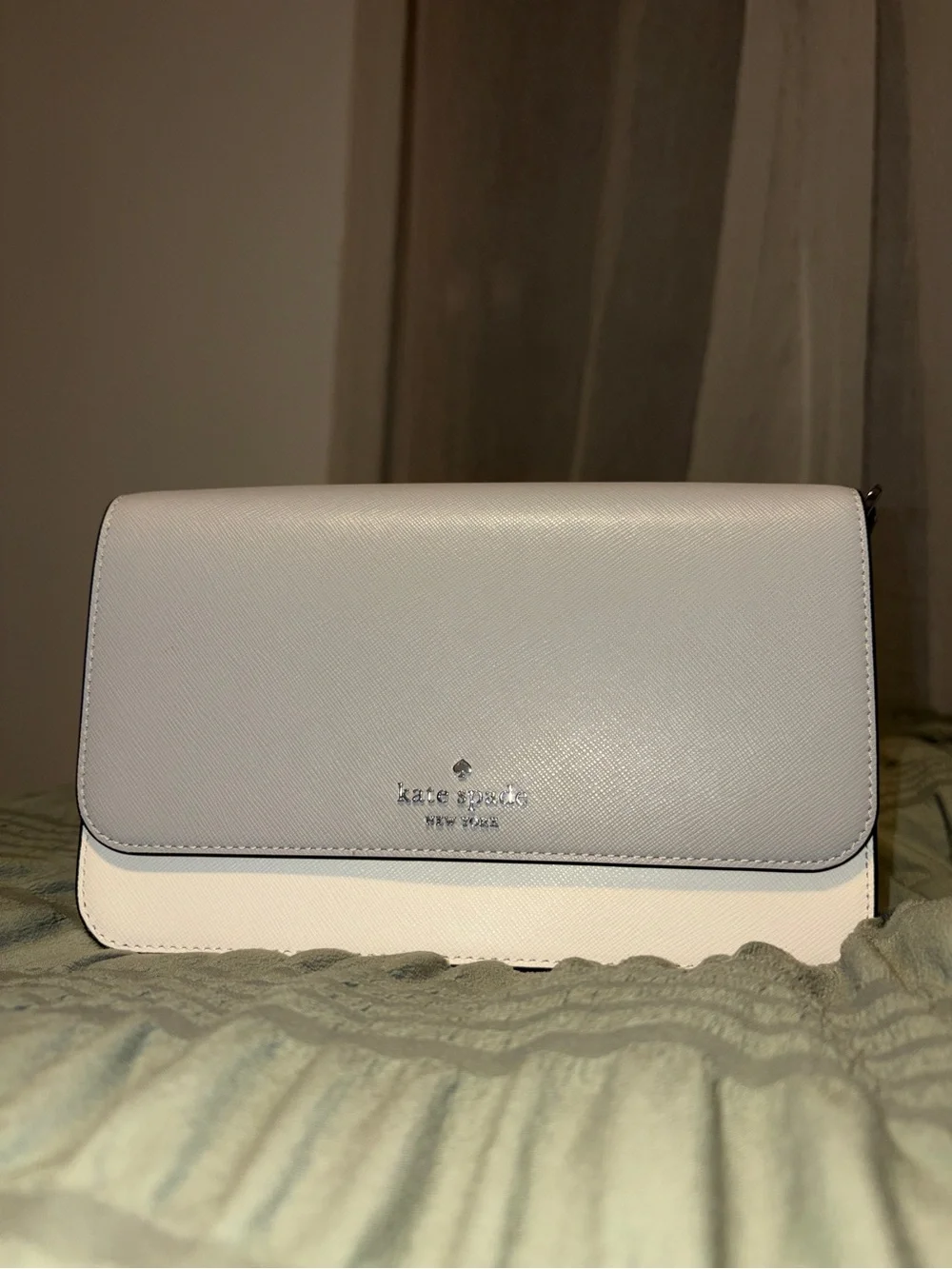 kate spade Two-Tone Light Gray and White Crossbody Bag